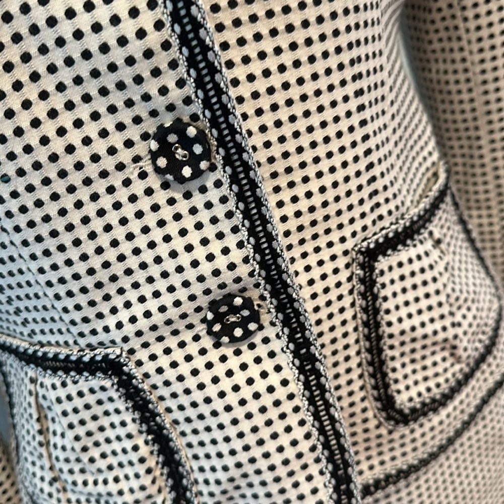 Francesca Mammoliti • B&W Polkadot Vintage Skirt and Blazer Suit • Sz 8 - Picture 4 of 16